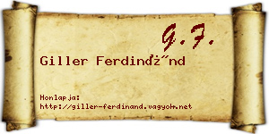 Giller Ferdinánd névjegykártya